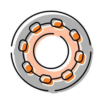 Ball bearing mechanical engineering component icon illustration 库存插图
