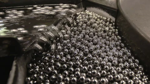 Ball bearings being washed during manufacture Stock Footage 311089529