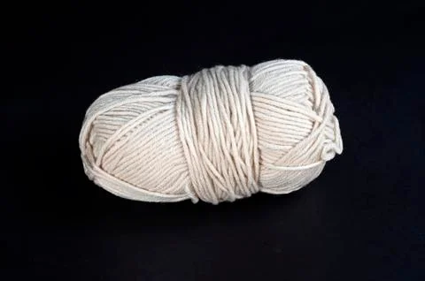 Ball of beige threads Foto stock