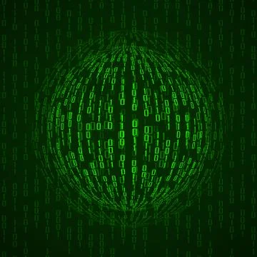 Ball of binary code. Abstract technology background, vector illustration, eps10 Illustrazione stock