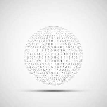 Ball of binary code. Stock Illustration
