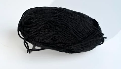 Ball of black thread Foto stock