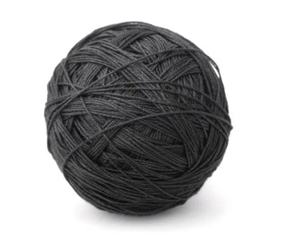 Ball of black thread Stock Photos