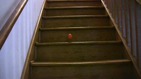 Ball Bounces Down Steps with Sound Video stock 20990070