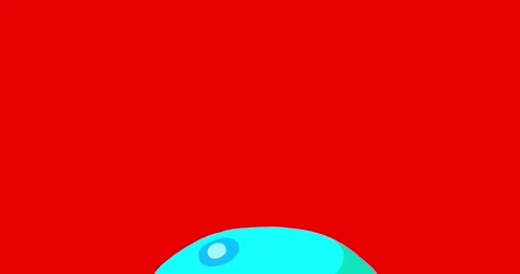 Ball bouncing coming along cartoon animation blue color on redbox Stock Footage 338080287