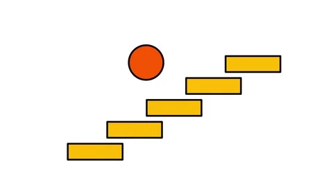 Ball Bouncing on Stairs Stock Footage 334342703