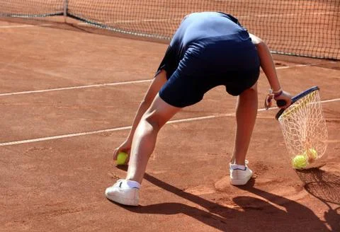A ball boy in action Stock Photos