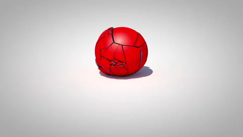 The ball is broken into pieces. 3d animation 库存影片 132592863