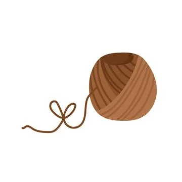 Ball of brown twine string for craft packaging vector illustration Stock Illustration