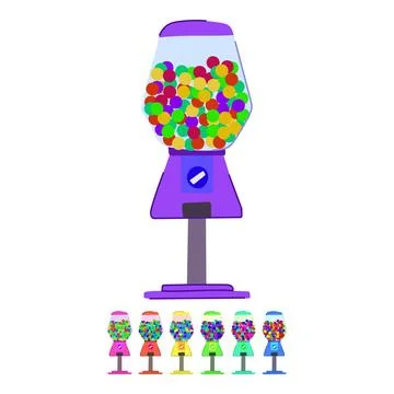 Ball bubblegum machine vector cartoon graphic Illustrazione stock