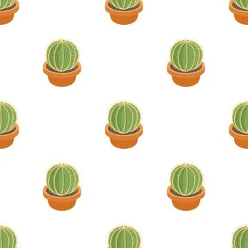 Ball cactus pattern seamless vector Illustrazione stock