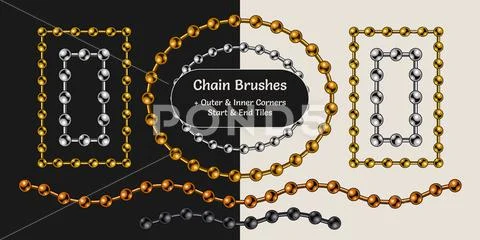 Ball chain pattern brushes Illustrazione stock