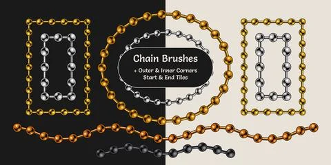 Ball chain pattern brushes Stock Illustration