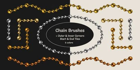 Ball chain pattern brushes Stock Illustration