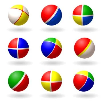Ball for children. Set of multi-colored bright balls. Games and recreation Stock Illustration