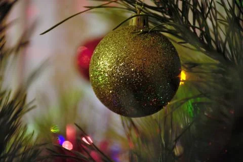 Ball on Christmas tree Foto stock