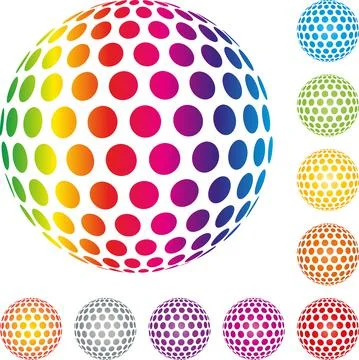 Ball of circles, sphere, circles, colored, logo Stock Illustration
