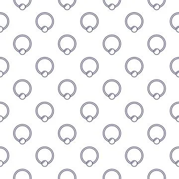 Ball closure ring vector thin line seamless pattern Stock Illustration