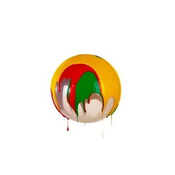 Ball covered with paint. Stock Illustration