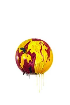 Ball covered with paint. Stock Illustration