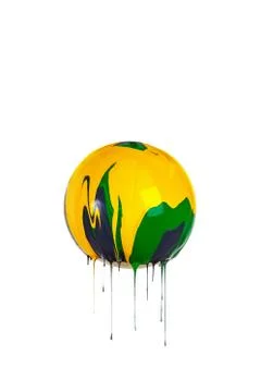 Ball covered with paint. Stock Illustration