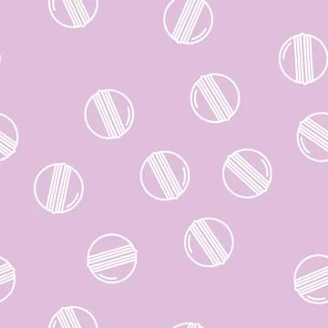 Ball cricket game line vector seamless pattern Stock Illustration