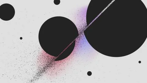 Ball cutting of sword attack, black powder explosion abstract background Stock Illustration