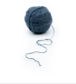 Ball of dark blue thread Foto stock