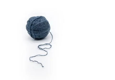 Ball of dark blue thread Stock Photos