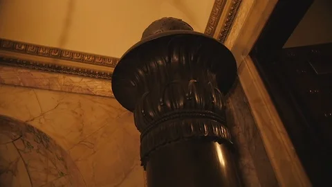 Ball On Designed Pillar Stock Footage 92614045