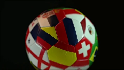 Ball from different countries spinning Stock Footage 119369912