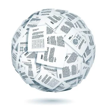 Ball of documents Stock Illustration
