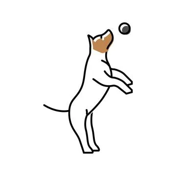 Ball dog color icon vector illustration Stock Illustration