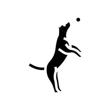 Ball dog glyph icon vector illustration Stock Illustration