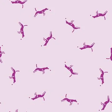 Ball dog glyph seamless pattern Illustrazione stock