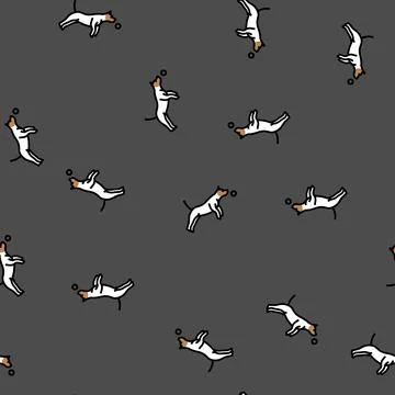 Ball dog vector seamless pattern Illustrazione stock