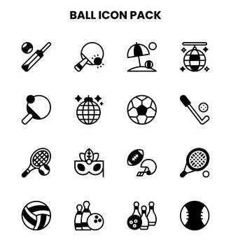Ball DuoTone Icons Pack Stock Illustration