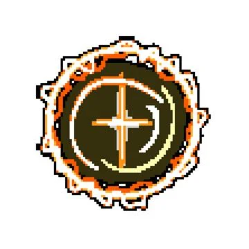 Ball electric orb pixel art vector illustration Stock Illustration