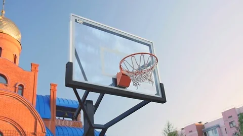 The Ball Enters the Basket Basketball Stock Footage