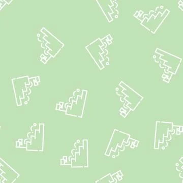 Ball falling on stairs line vector seamless pattern Stock Illustration