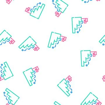 Ball falling on stairs vector seamless pattern Illustrazione stock