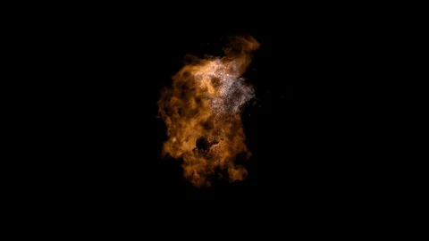 Ball of fire appearing from the screen center Stock Footage 122197639