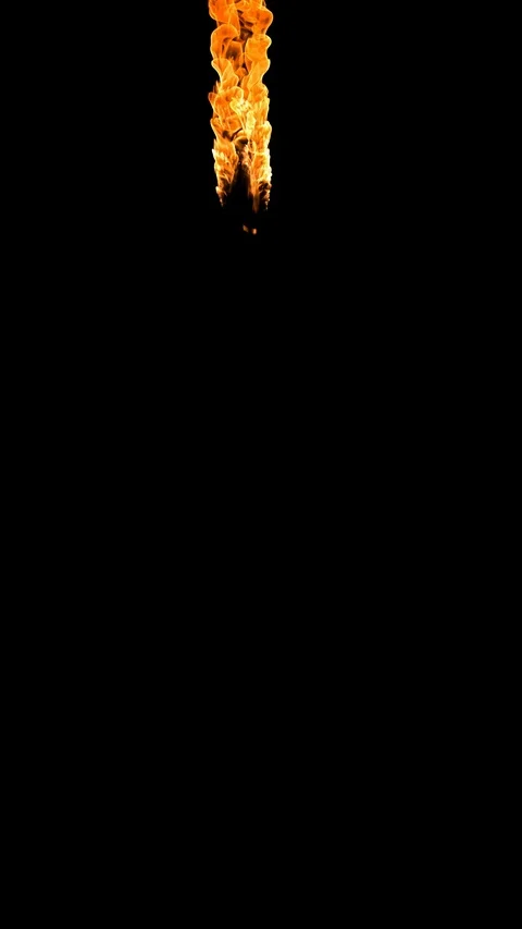 Ball of fire falls straight below on an alpha background Video stock 122187418