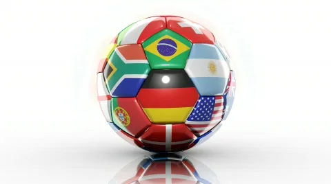 Ball Flags on White background. loopable Video stock 728172