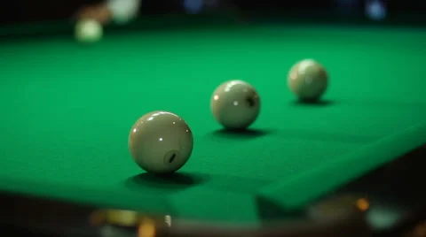 The ball flies into the pocket after hitting Stock Footage 54497005