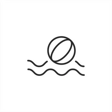 Ball Floating in Water Icon Stock Illustration