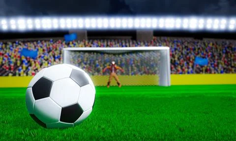 Ball Football Basic Pattern Place a penalty in front of the goalkeeper. in .. Illustrazione stock