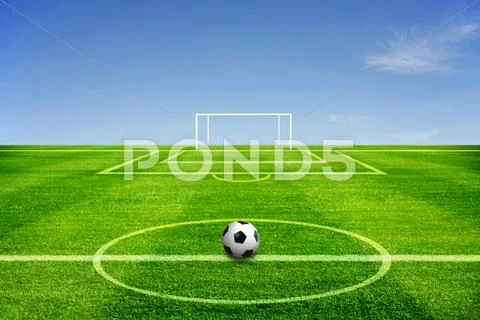 A ball on football field Stock Illustration