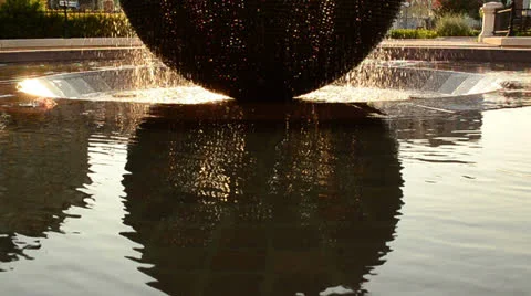 Ball fountain on backlight Stock Footage 26076800