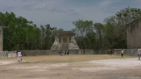 Ball game at Chichen Itza Stock Footage 420483